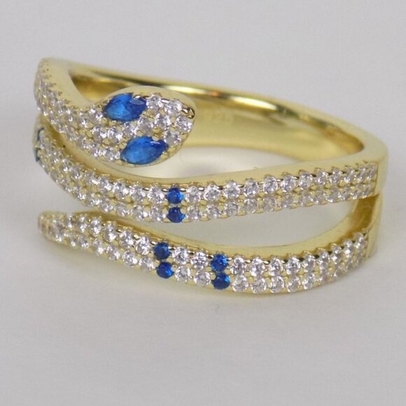 new! snake serpent reputation style ring pave gemstones ring statement ring - Picture 7 of 7